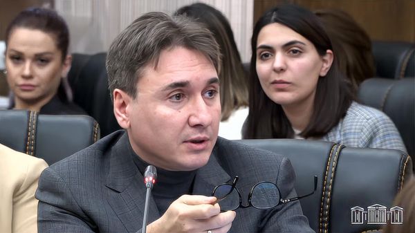 Депутат от оппозиционного блока Айастан Армен Геворкян на Внеочередном заседании Постоянной комиссии НС по вопросам европейской интеграции (24 января 2025). Еревaн - Sputnik Армения