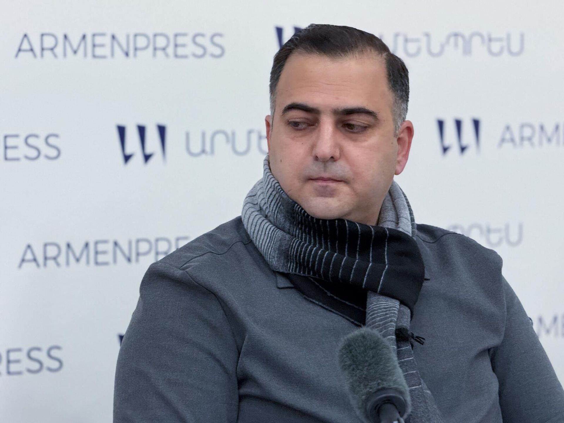 Руководитель AMADEE24 Mars Analog Scientific Mission Armenia, основатель Армянского космического форума Айк Асланян на пресс-конференции (29 января 2025). Еревaн - Sputnik Արմենիա, 1920, 29.01.2025
