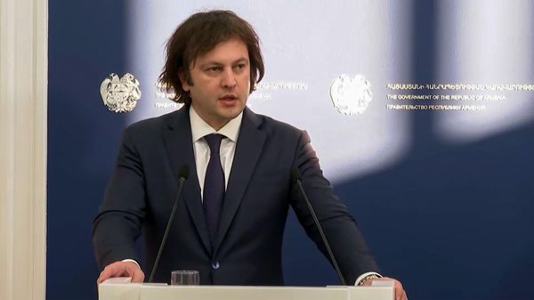 Премьер-министр Грузии Ираклий Кобахидзе на совместной с армянским коллегой пресс-конференция по итогам встречи (30 января 2025). Еревaн - Sputnik Армения