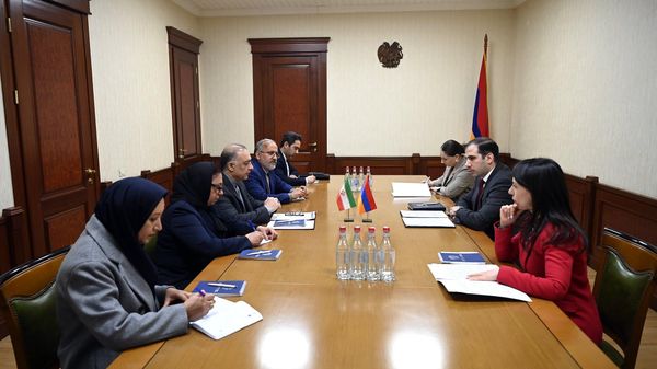 Председатель Комитета государственных доходов Эдуард Акопян принял делегацию во главе с Чрезвычайным и Полномочным Послом Исламской Республики Иран Мехди Собхани (31 января 2025). Еревaн - Sputnik Армения