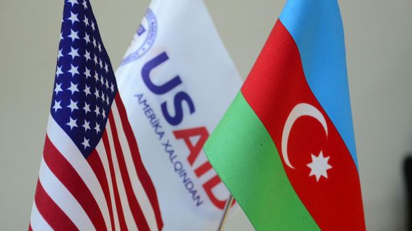 Флаги USAID, США и Азербайджана - Sputnik Армения