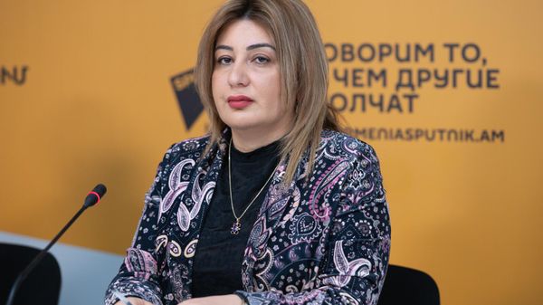 Cоучредитель правозащитной общественной организации Право на здоровье Ануш Погосян на пресс-конференции (21 февраля 2025). Еревaн - Sputnik Армения