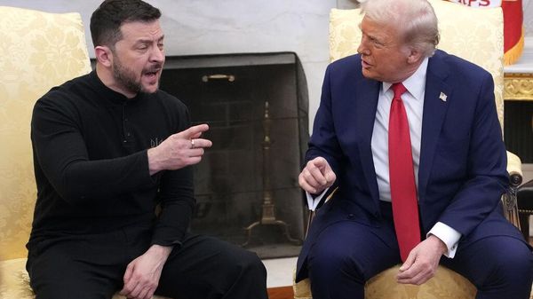Президент США Дональд Трамп и президент Украины Владимир Зеленский на встрече в Овальном кабинете Белого дома (28 февраля 2025). Вашингтон - Sputnik Армения
