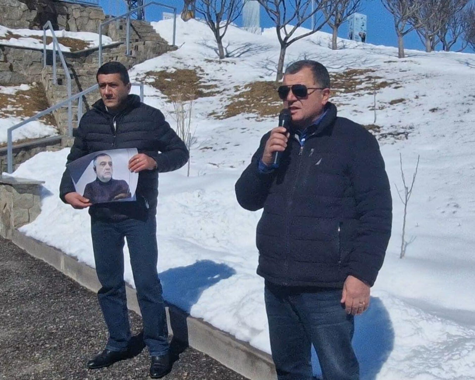 Граждане поселков общины Татев, Горис и Тег на акции протеста в связи с ложным судебным разбирательством и бесчеловечным обращением с нашими соотечественниками в тюрьмах Баку (2 марта 2025). Сюник - Sputnik Армения, 1920, 02.03.2025