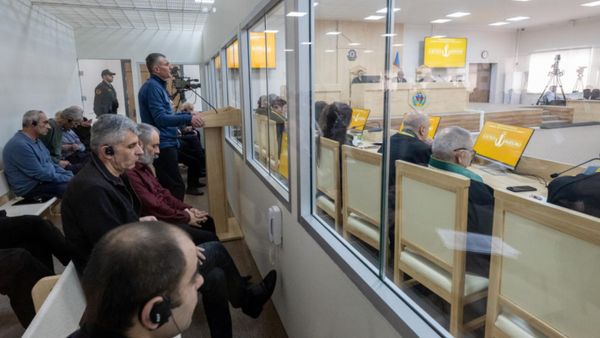 Судебное заседание над армянским военно-политическим руководством Нагорного Карабаха (13 марта 2025). Баку - Sputnik Армения