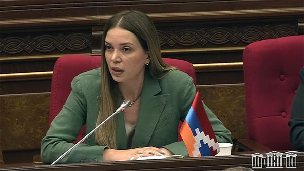 Депутат Анна Григорян во время Правительственного часа в Национальном собрании (26 марта 2025). Еревaн - Sputnik Армения