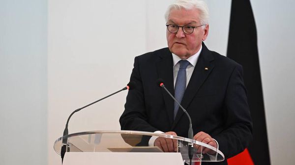 Президент Ваагн Хачатурян и президент Германии Вальтер Штайнмайер на пресс-конференции по итогам встречи (31 марта 2025). Еревaн - Sputnik Армения