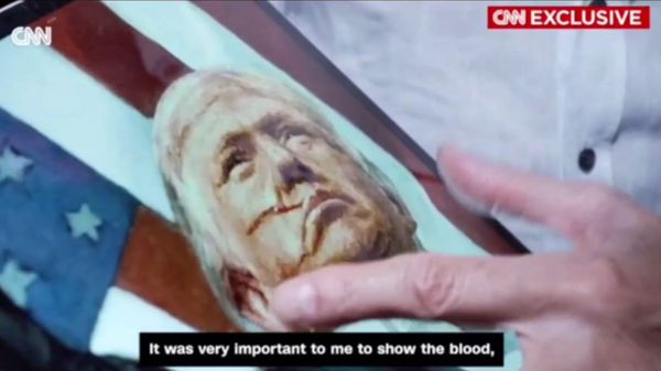Телеканал CNN показал, как выглядит портрет Трампа, который Путин в марте подарил президенту США. - Sputnik Армения