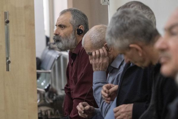 Судебное заседание над армянским военно-политическим руководством Нагорного Карабаха (25 апреля 2025). Баку - Sputnik Армения