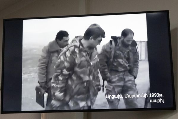 Судебное заседание над армянским военно-политическим руководством Нагорного Карабаха (5 мая 2025). Баку - Sputnik Армения