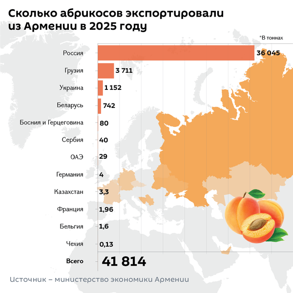 Сколько абрикосов экспортировали из Армении в 2025 году - Sputnik Армения