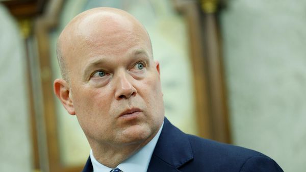 Постоянный представитель США при НАТО Мэтью Уитакер на встрече с президентом США и генеральным секретарем НАТО (14 июля 2025). Вашингтон - Sputnik Армения