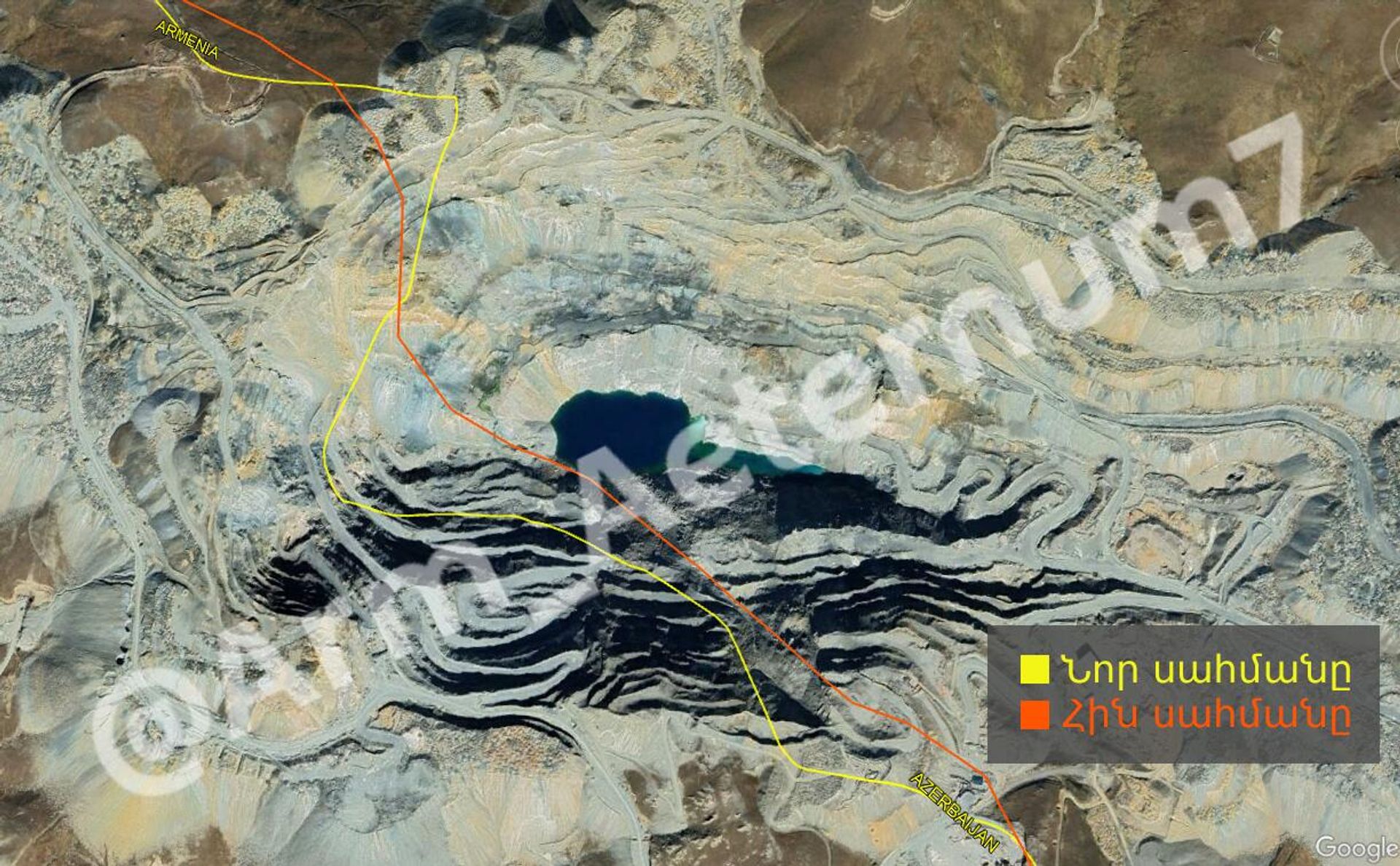 Հայ-ադրբեջանական սահմանը Սոթքի հանքավայրի տարածքում ըստ Google-ի քարտեզի - Sputnik Արմենիա, 1920, 27.08.2025
