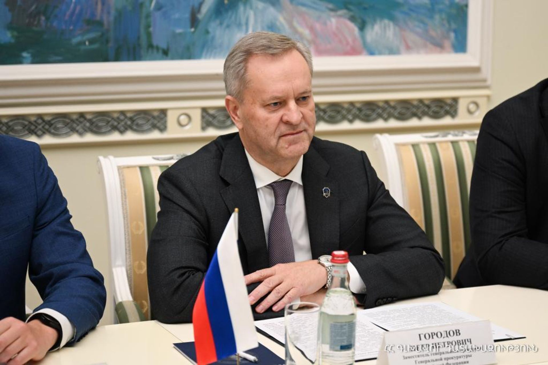 Генеральный прокурор Республики Армения Анна Вардапетян приняла делегацию во главе с заместителем Генерального прокурора Российской Федерации Петра Городова (04 октября 2025). Еревaн - Sputnik Армения, 1920, 04.10.2025