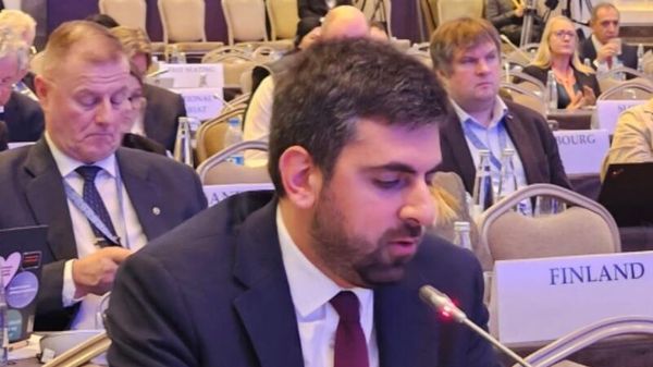Руководитель делегации НС РА в ПА ОБСЕ, председатель Постоянной комиссии НС РА по внешним сношениям Саркис Ханданян выступил с речью на сессии Наведение мостов: укрепление диалога, посредничества и доверия в эпоху неопределенности 23-й осенней сессии ПА ОБСЕ (18 ноября 2025). Стамбул - Sputnik Армения