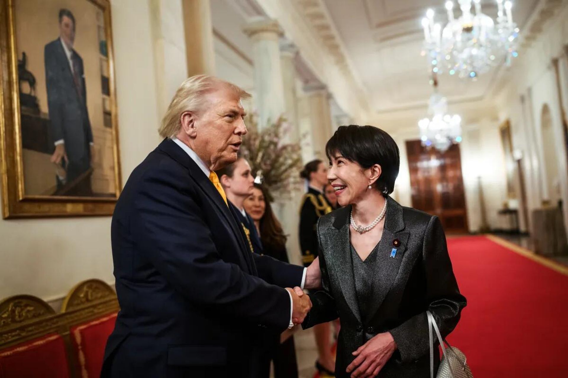Президент США Дональд Трамп и премьер-министр Японии Санаэ Такаити в Белом Доме (20 марта 2026). Вашингтон - Sputnik Արմենիա, 1920, 21.03.2026
