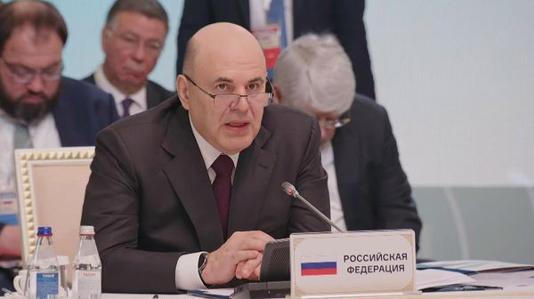 Председатель правительства РФ Михаил Мишустин на заседании Евразийского межправительственного совета (27 марта 2026). Шымкент Председатель правительства РФ Михаил Мишустин на заседании Евразийского межправительственного совета (27 марта 2026). Шымкент - Sputnik Армения