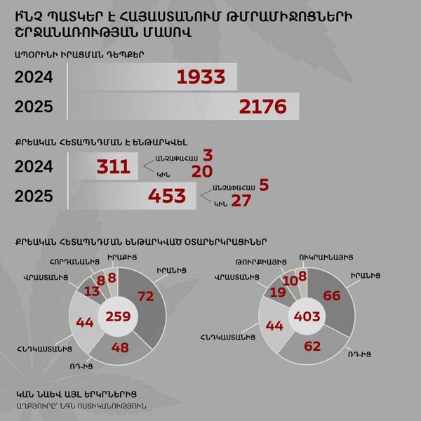 Հայաստանում թմրամիջոցների շրջանառության դեպքերն աճում են - Sputnik Արմենիա