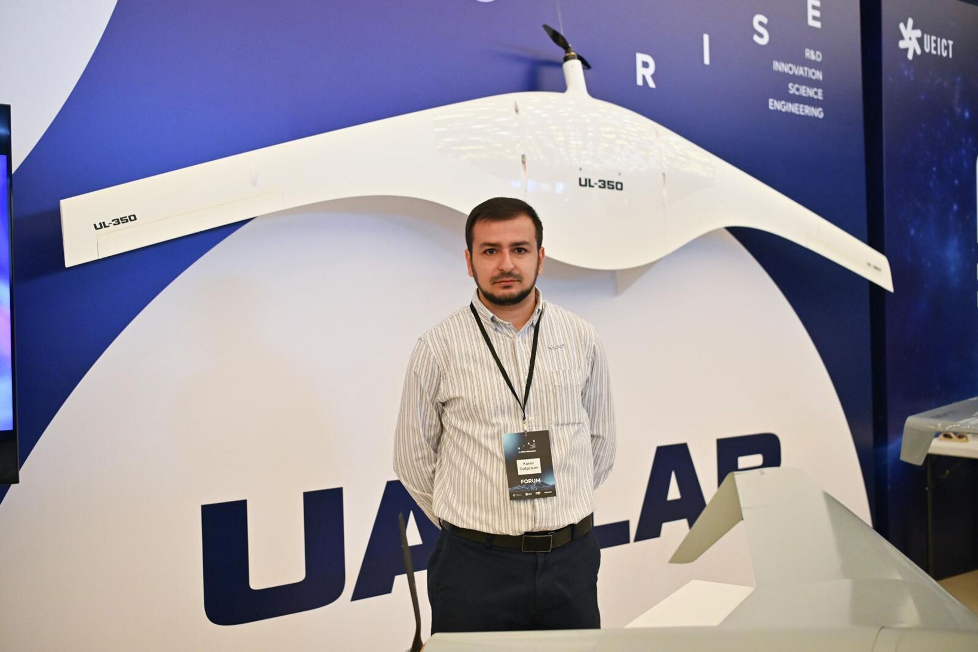 Представитель компании UAV Lab Карен Гулгулян на выставке вооружений RISE Expo Представитель компании UAV Lab Карен Гулгулян на выставке вооружений RISE Expo - Sputnik Արմենիա, 1920, 03.06.2026