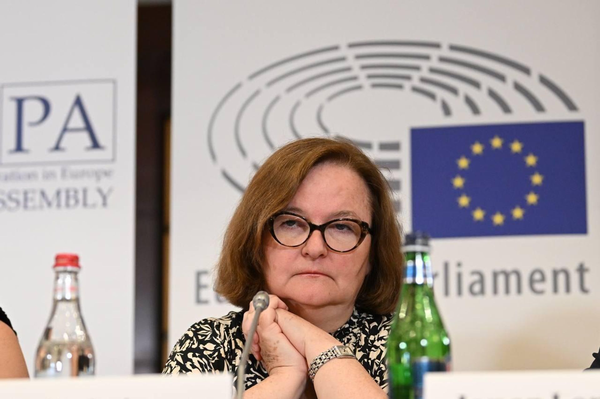 Председатель подкомитета по безопасности и обороне Европейского парламента Натали Луазо во время пресс-конференции (8 июня 2026). Еревaн - Sputnik Армения, 1920, 08.06.2026