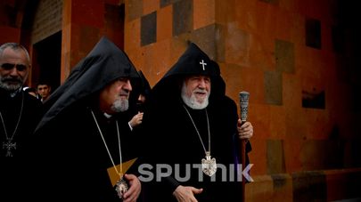 Католикос Гарегин II на церемонии освящения церкви города Бюрегаван Котайкской епархии (19 сентября 2026). Котайк