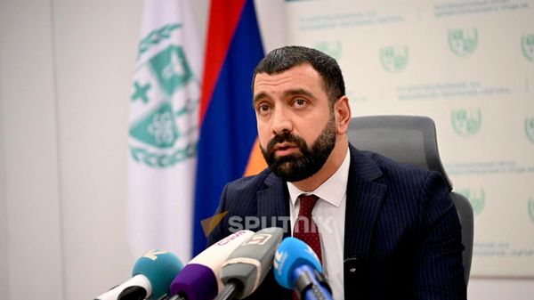 Руководитель Инспекционного органа здравоохранения и труда Славик Саркисян проводит пресс-конференцию (2 октября 2026). Еревaн - Sputnik Армения