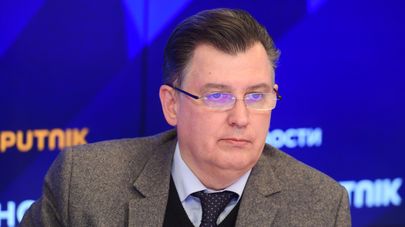 Александр Дудчак во время круглого стола в Международном мультимедийном пресс-центре "Россия сегодня" (19 января 2023). Москвa