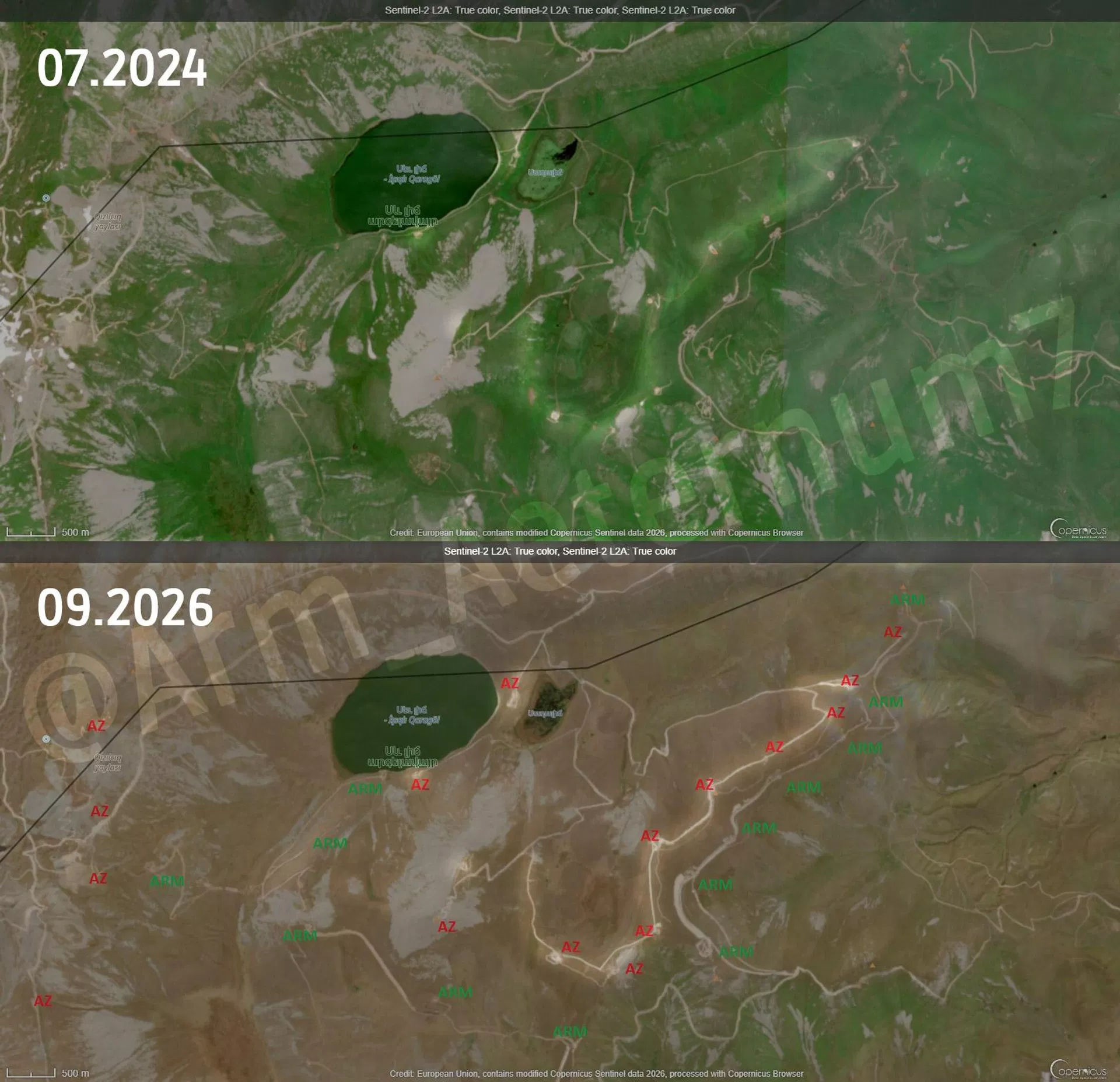 Инженерные работы ВС Азербайджана в районе озера Сев лич в 2024-2026 гг. - Sputnik Արմենիա, 1920, 31.10.2026