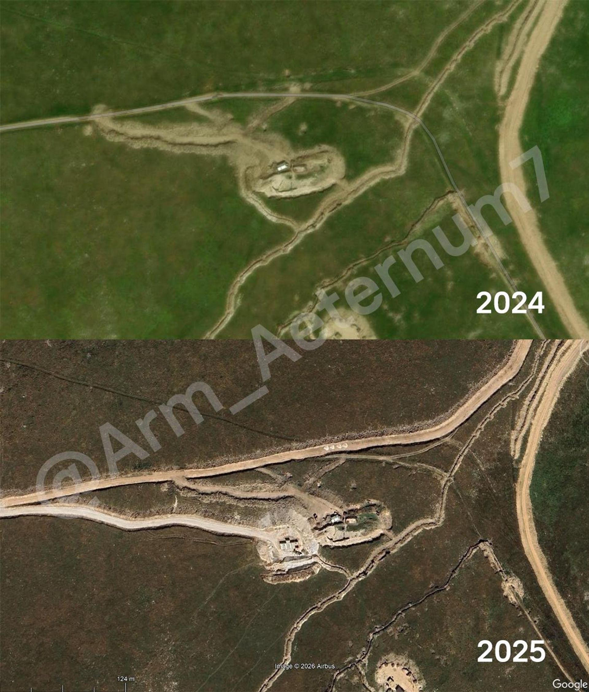 Инженерные работы ВС Азербайджана в районе близ Черного озера в  2024-2025гг - Sputnik Արմենիա, 1920, 31.10.2026