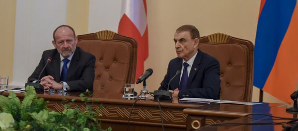 Встреча Спикера НС Армении Ара Баблояна с Президентом Национального совета Швейцарии Домиником де Буманом - Sputnik Արմենիա