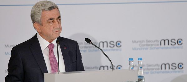 Выступление президента Армении Сержа Саргсяна на мюнхенской международной конференции по безопасности (17 февраля 2018). Мюнхен, Германия Выступление президента Армении Сержа Саргсяна на мюнхенской международной конференции по безопасности (17 февраля 2018). Мюнхен, Германия - Sputnik Армения