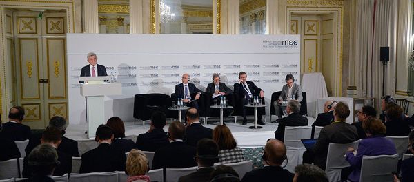 Выступление президента Армении Сержа Саргсяна на мюнхенской международной конференции по безопасности (17 февраля 2018). Мюнхен, Германия - Sputnik Армения