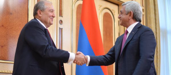 Президент Серж Саргсян и выдвинутый от РПА кандидат в президенты Армении Армен Саркисян - Sputnik Армения