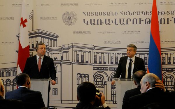 Брифинг премьер-министров Армении и Грузии Карена Карапетяна и Гиоргия Квирикашвили - Sputnik Армения