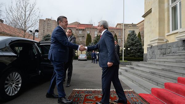 Президент Армении Серж Саргсян принял премьер-министра Грузии Георгия Квирикашвили (2 марта 2018). Ереван, Армения - Sputnik Армения