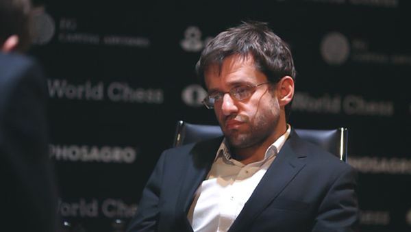 Левон Аронян на турнире претендентов на звание чемпиона мира по шахматам (14 марта 2018). Берлин, Германия - Sputnik Армения