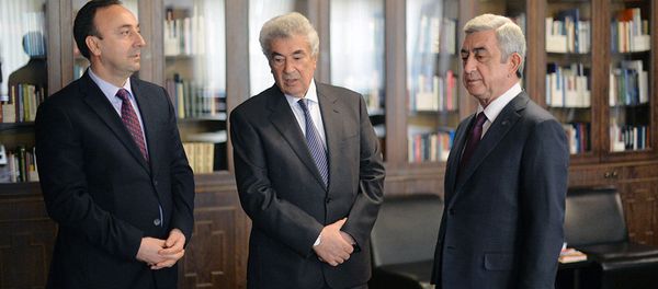 Президент Армении Серж Саргсян, председатель Высшего судейского совета Гагик Арутюнян и председатель Конституционного суда Армении Грайр Товмасян - Sputnik Армения