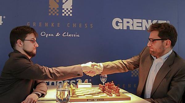 Матч 5-го тура шахматного турнира GRENKE Chess Classic между Вашье-Лагравом и Ароняном (5 апреля 2018). Баден-Баден, Германия - Sputnik Армения
