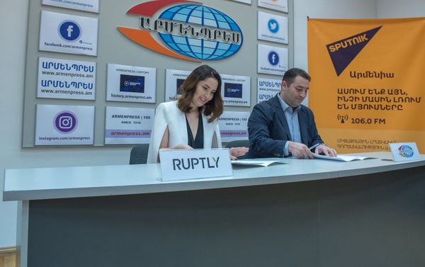 ԶԼՄ-ների համար նախատեսված SputnikPro նախագծի շրջանակում «Արմենպրես» լրատվական գործակալությունն իր վիդեոբովանդակությունը միջազգային առումով ավելի համադրելի դարձնելու նպատակով համագործակցության համաձայնագիր ստորագրեց «Ruptly» լրատվական վիդեոգործակալության հետ - Sputnik Արմենիա
