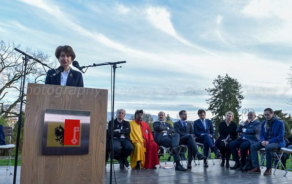 Торжественное открытие мемориала Фонари памяти, посвященной памяти жертвам Геноцида Армян в Османской империи (13 апреля 2018). Женева, Швейцария - Sputnik Армения