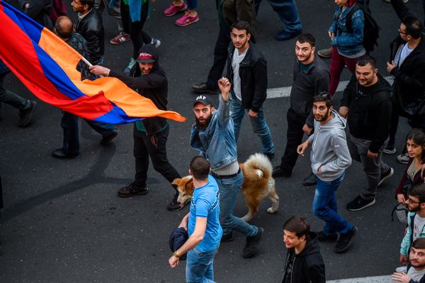 Улица Амиряна перед митингом, огранизованным протестным движением Мой шаг (18 апреля 2018). Ереван - Sputnik Армения