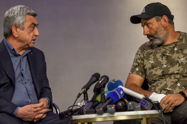 Встреча Премьер-министра РА Сержа Саргсяна и лидера оппозиционной фракции Елк Никола Пашиняна (22 апреля 2018). Гостиница Marriott Armenia, Ереван - Sputnik Армения