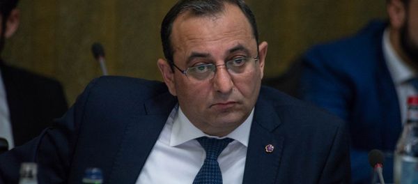 Министр экономического развития и инвестиций Армении Арцвик Минасян на заседании правительства (17 мая 2018). Еревaн Министр экономического развития и инвестиций Армении Арцвик Минасян на заседании правительства (17 мая 2018). Еревaн - Sputnik Армения