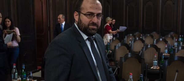 Министр охраны природы Армении Эрик Григорян на заседании правительства (17 мая 2018). Еревaн - Sputnik Армения
