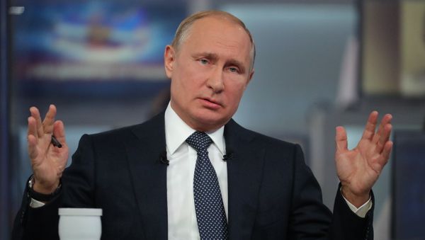 Прямая линия с президентом России Владимиром Путиным (7 июня 2018). Москва - Sputnik Արմենիա