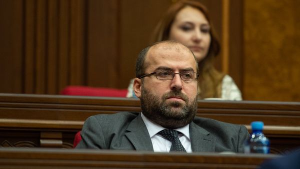 Министр охраны природы Армении Эрик Григорян на внеочередном заседании НС (7 июня 2018). Еревaн - Sputnik Արմենիա