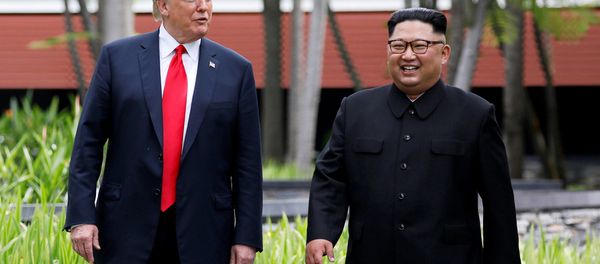 Встреча лидеров США Дональда Трампа и Северной Кореи Ким Чен Ына (12 июня 2018). Отель Capella, остров Сентоза, Сингапур - Sputnik Армения