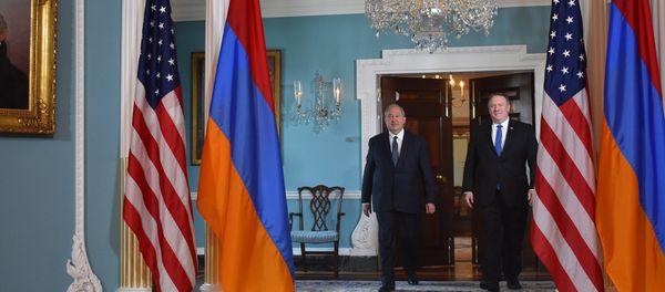 Президент Армении Армен Саркисян встретился с Гос.секретарем США Майком Помпео (29 июня 2018). Вашингтoн - Sputnik Արմենիա