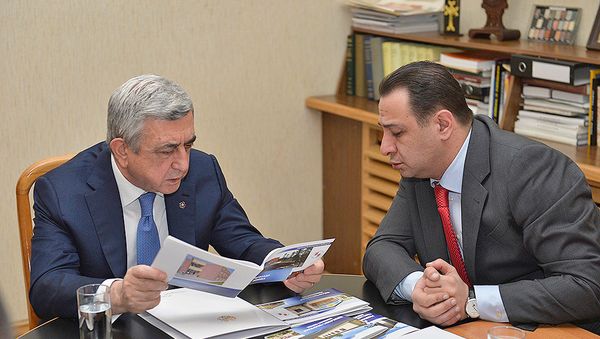 Третий Президент Армении Серж Саргсян посетил офис Всеармянского фонда Айастан в связи с 25-летием создания фонда (3 марта 2017). Еревaн - Sputnik Армения