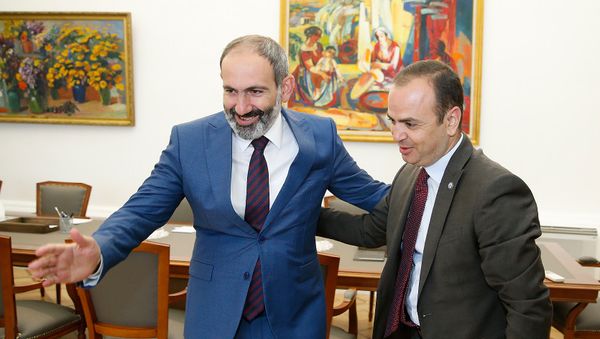 Премьер-министр Армении Никол Пашинян принял мэра Глендейла Заре Синаняна (3 июля 2018). Еревaн - Sputnik Армения